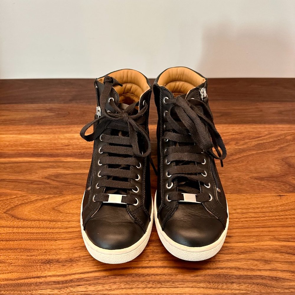 Ugg Olive High Top Leather Sneakers Size 9 Black